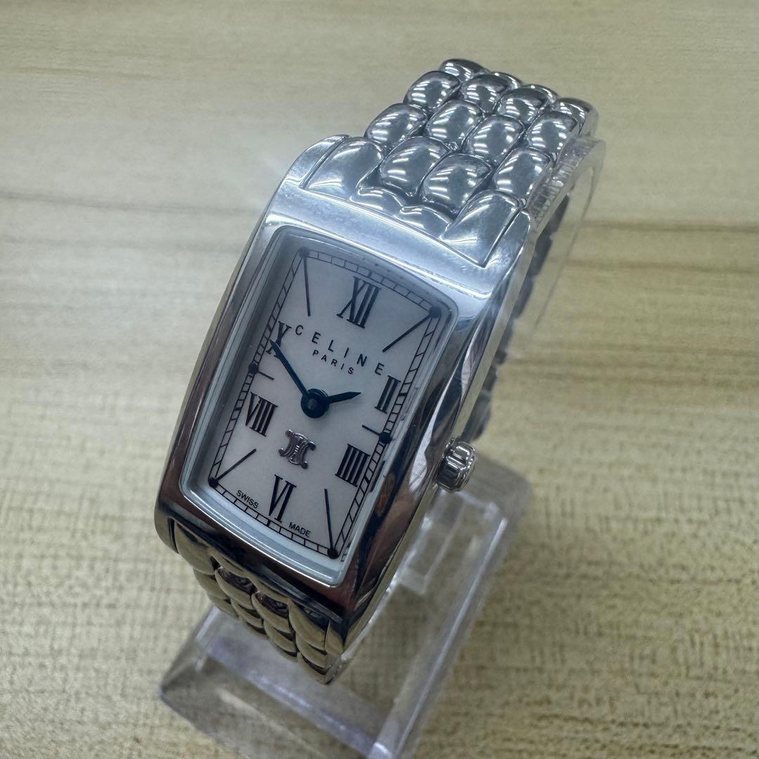 CELINE セリーヌ レクタンギュラー レディース シェル文字盤 腕時計