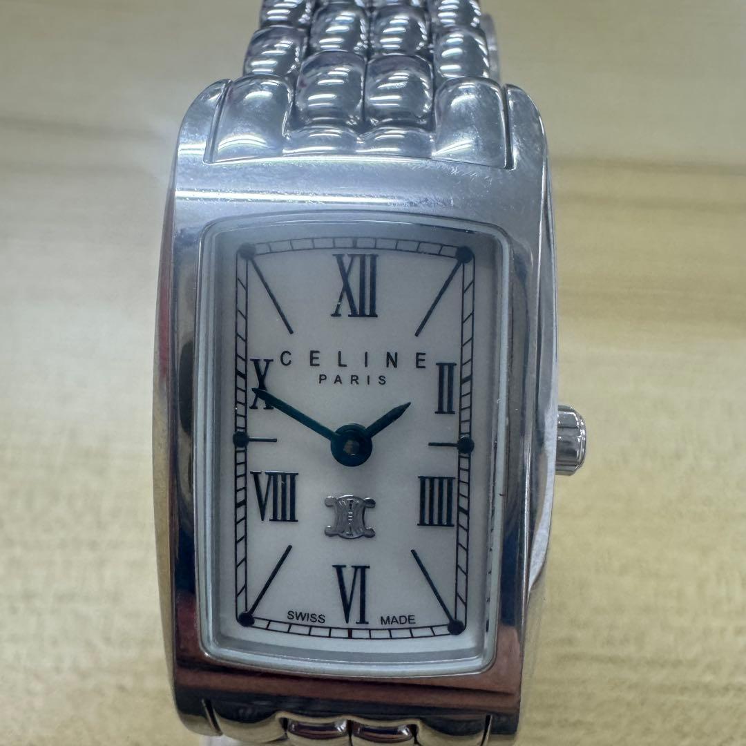 CELINE セリーヌ レクタンギュラー レディース シェル文字盤 腕時計