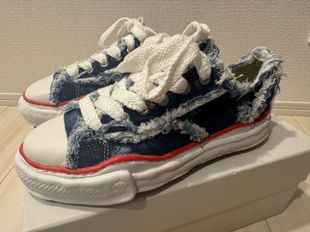 【値下げ】ミハラヤスヒロ×ナイジェルケーボン/デニム フリンジスニーカー