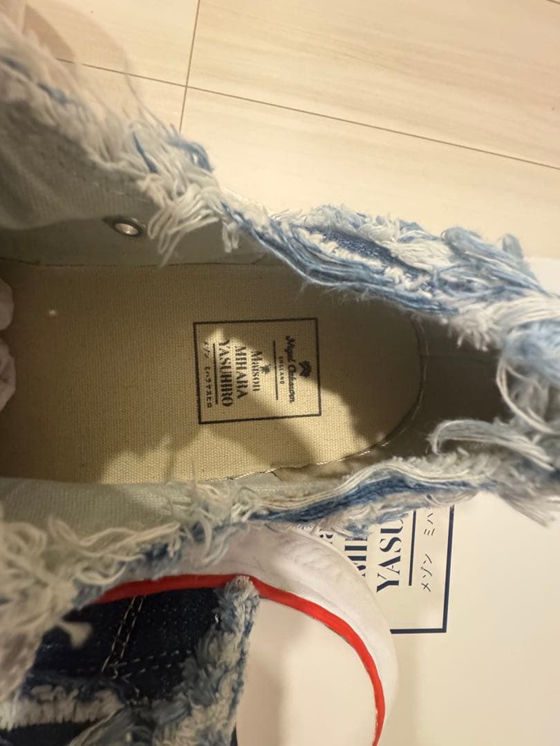 【値下げ】ミハラヤスヒロ×ナイジェルケーボン/デニム フリンジスニーカー