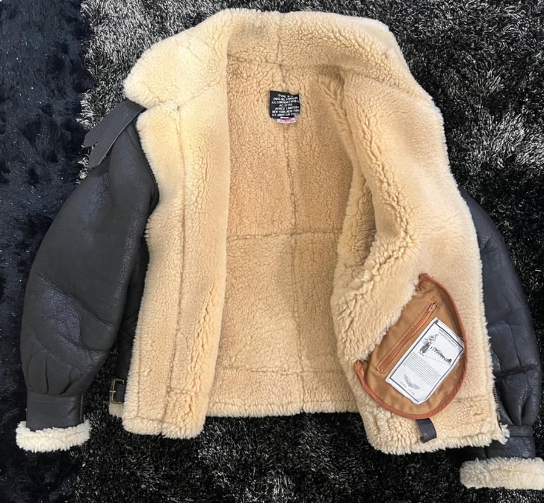 希少 AVIREX B-3 フライトジャケット ムートン ブラック40 本革