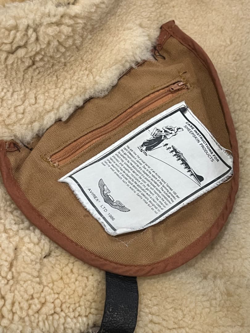 希少 AVIREX B-3 フライトジャケット ムートン ブラック40 本革