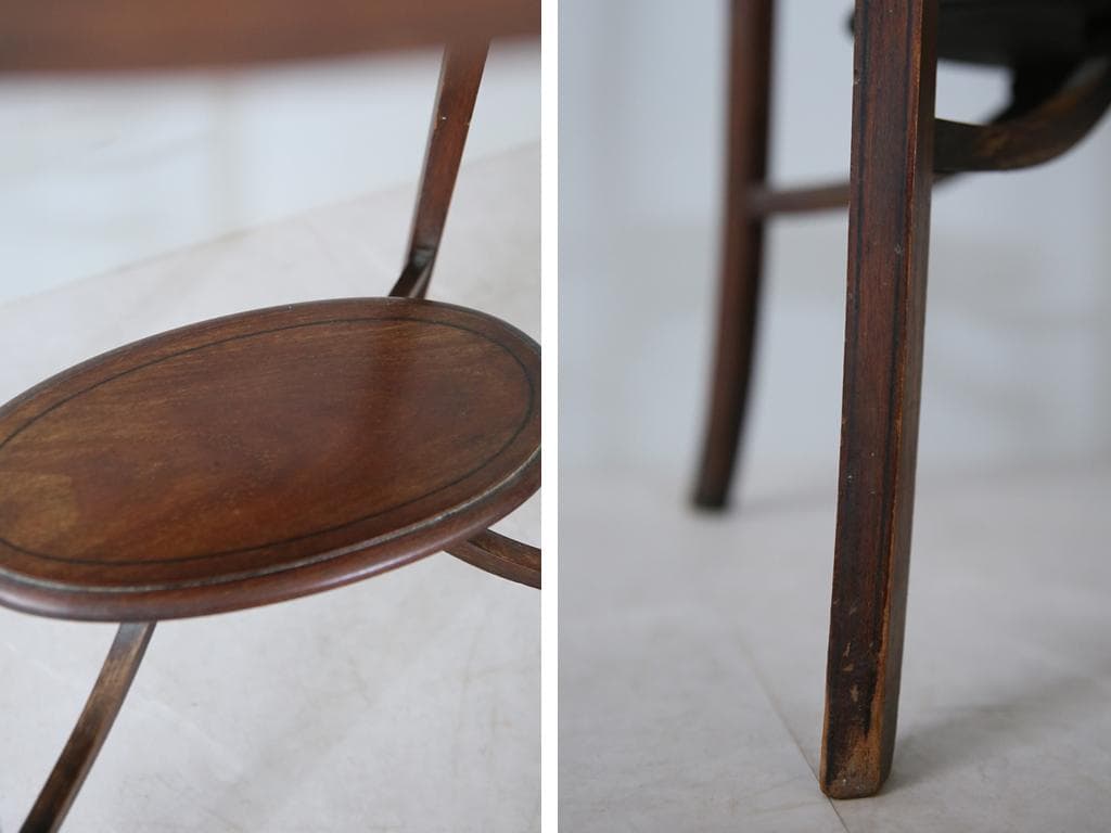 英国アンティーク木製サイドテーブル/オケージョナル机/飾り棚/花台(88-200