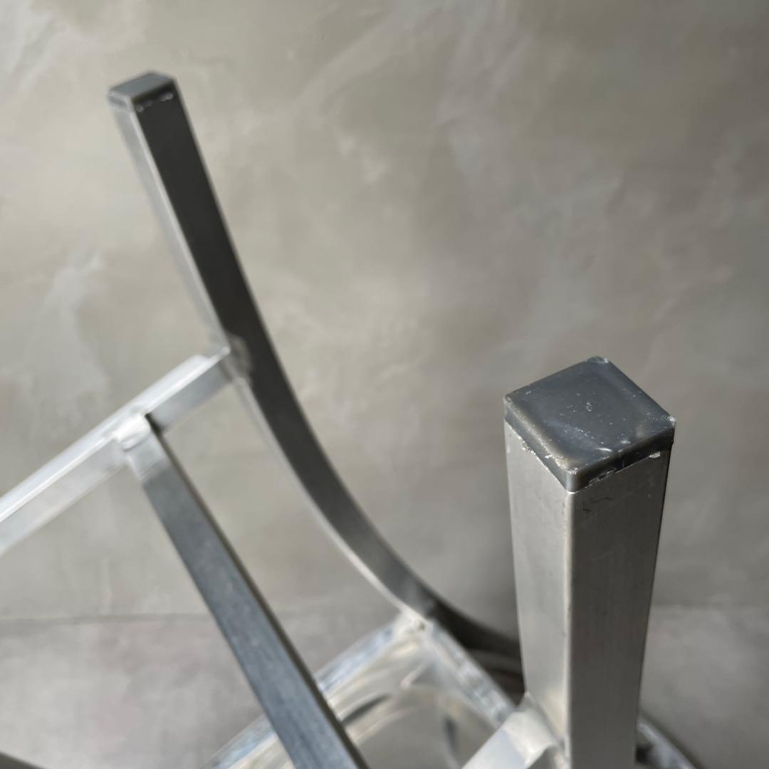 ネイビーチェア　アルミニウム製　バースツール　ハイチェア　シルバー　軽量