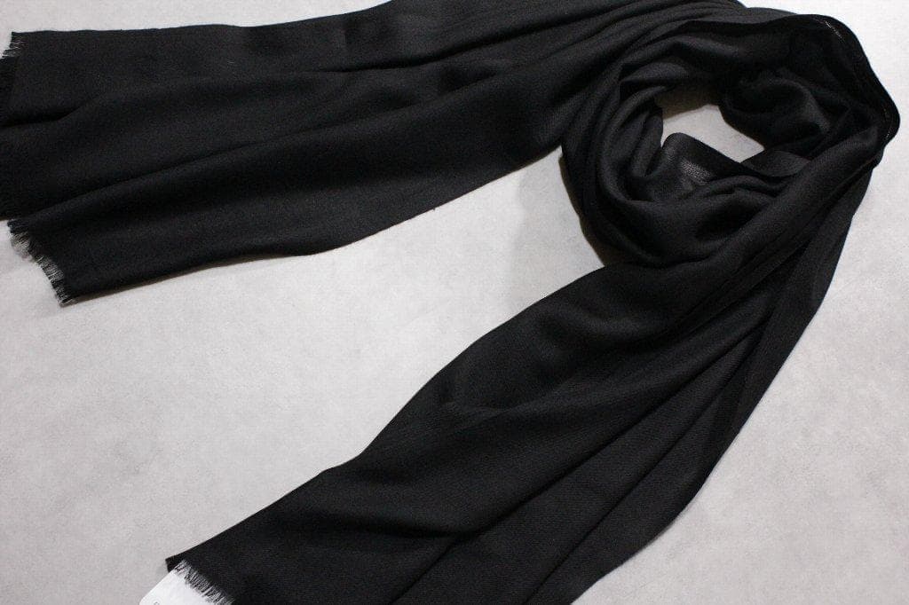 malo☆新品7万円 マーロカシミアガーゼ大判ストール ブラック200×62