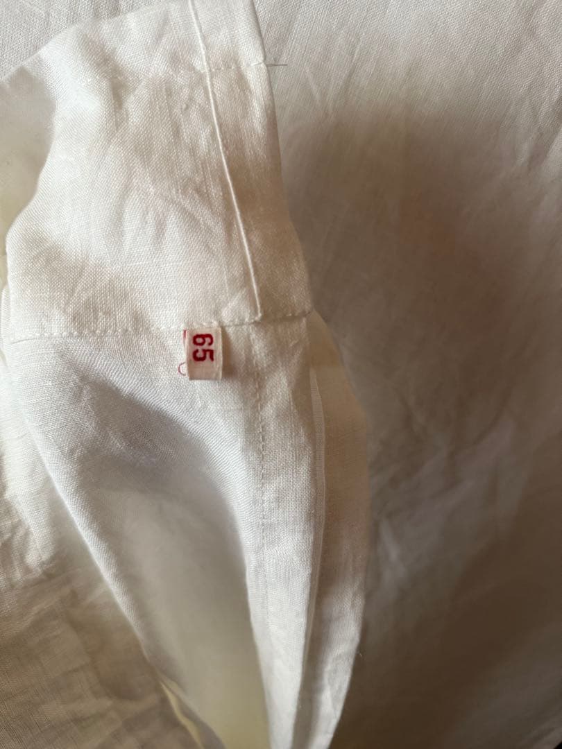 ナチュラルリネンカーテンஐ⋆*フランスアンティークモノグラム・ホワイト