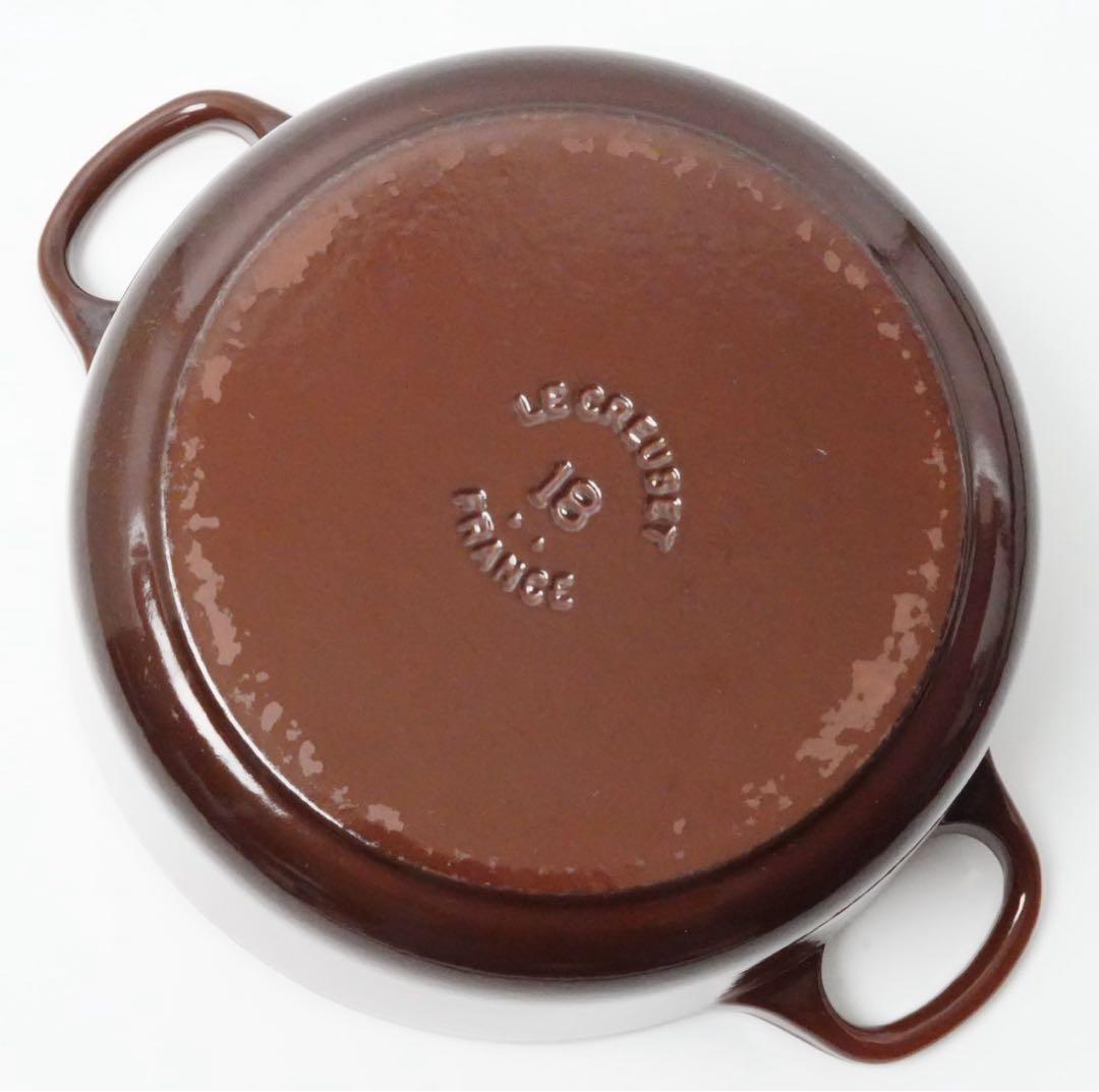 【美品】LE CREUSET　ココット ロンド チェスナット　18cm