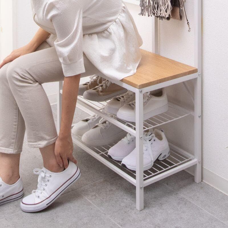 多機能　ハンガーラック　ミラー付　ハンガー　小物ラック