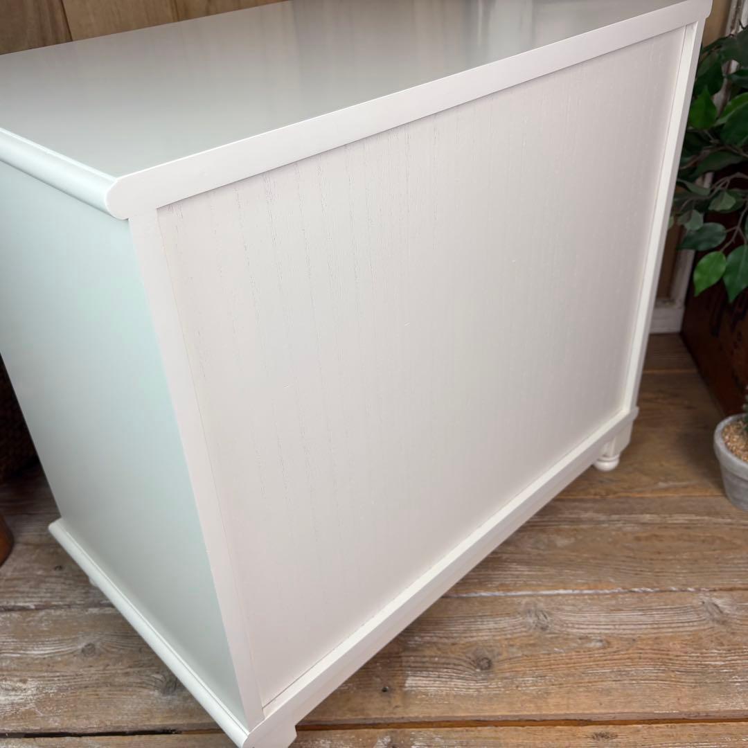 訳あり品！【137】フレンチ調ホワイトチェスト三段四つ引き木製収納家具姫系タンス