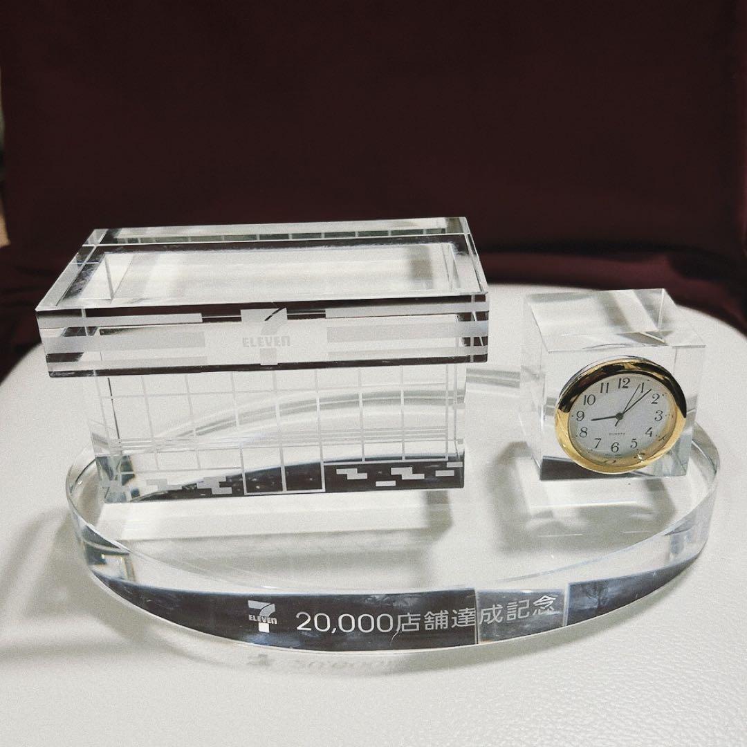 クリスタル　置き時計　セブンイレブン20000店舗達成記念