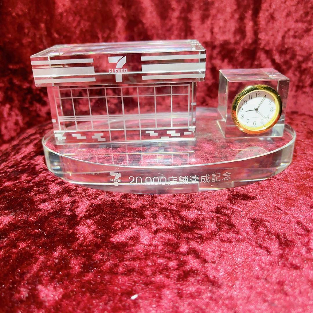 クリスタル　置き時計　セブンイレブン20000店舗達成記念