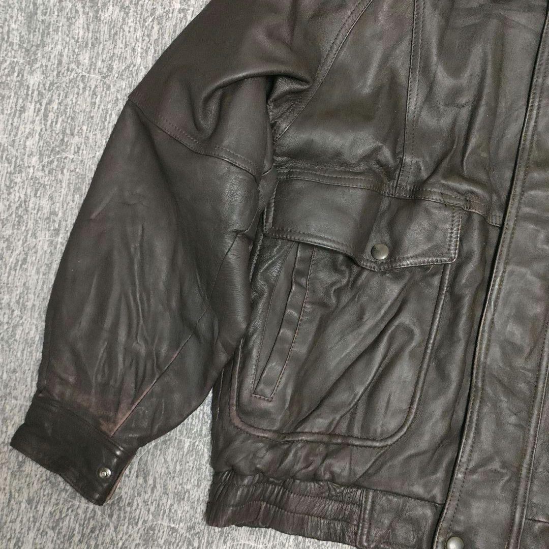 90s Vintage フライトジャケット A-2 短丈 本革 レザー M 羊革