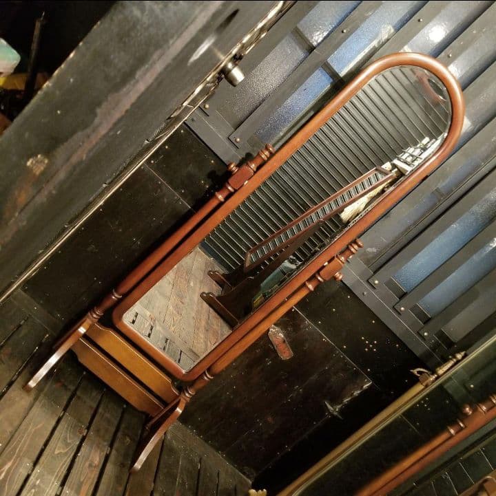 カリモク　コロニアル　クラシック　ラウンド　スタンド　ミラー　姿見