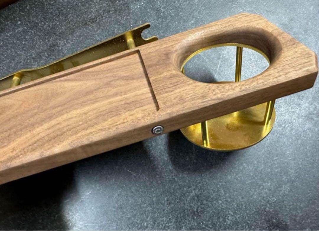 カーミットチェア用ドリンクホルダー【ウォルナット】【真鍮】【送料込み】