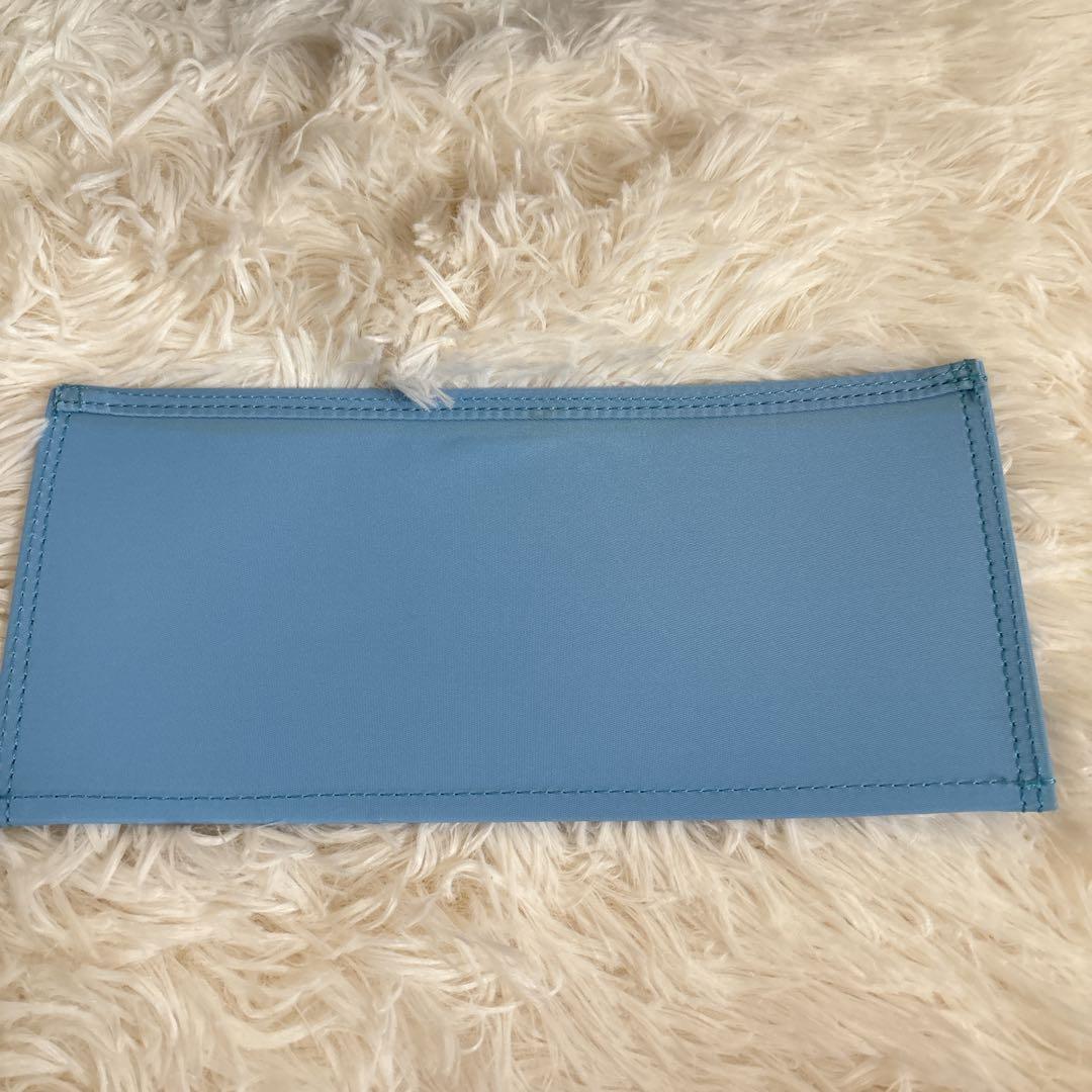 美品PORTERポーター　クリーム トートバッグ ポーチ付き　ライトグレー/水色