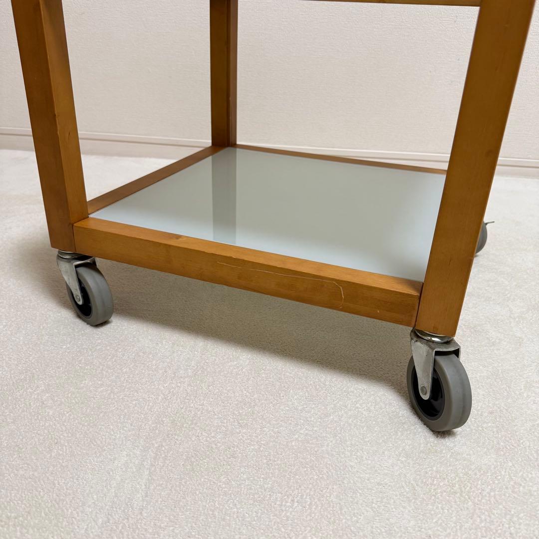 【廃盤・希少】無印良品 ガラス天板 正方形　サイドテーブル　北欧　ローテーブル