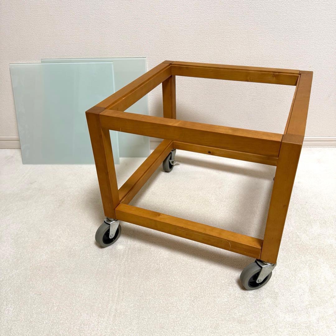 【廃盤・希少】無印良品 ガラス天板 正方形　サイドテーブル　北欧　ローテーブル