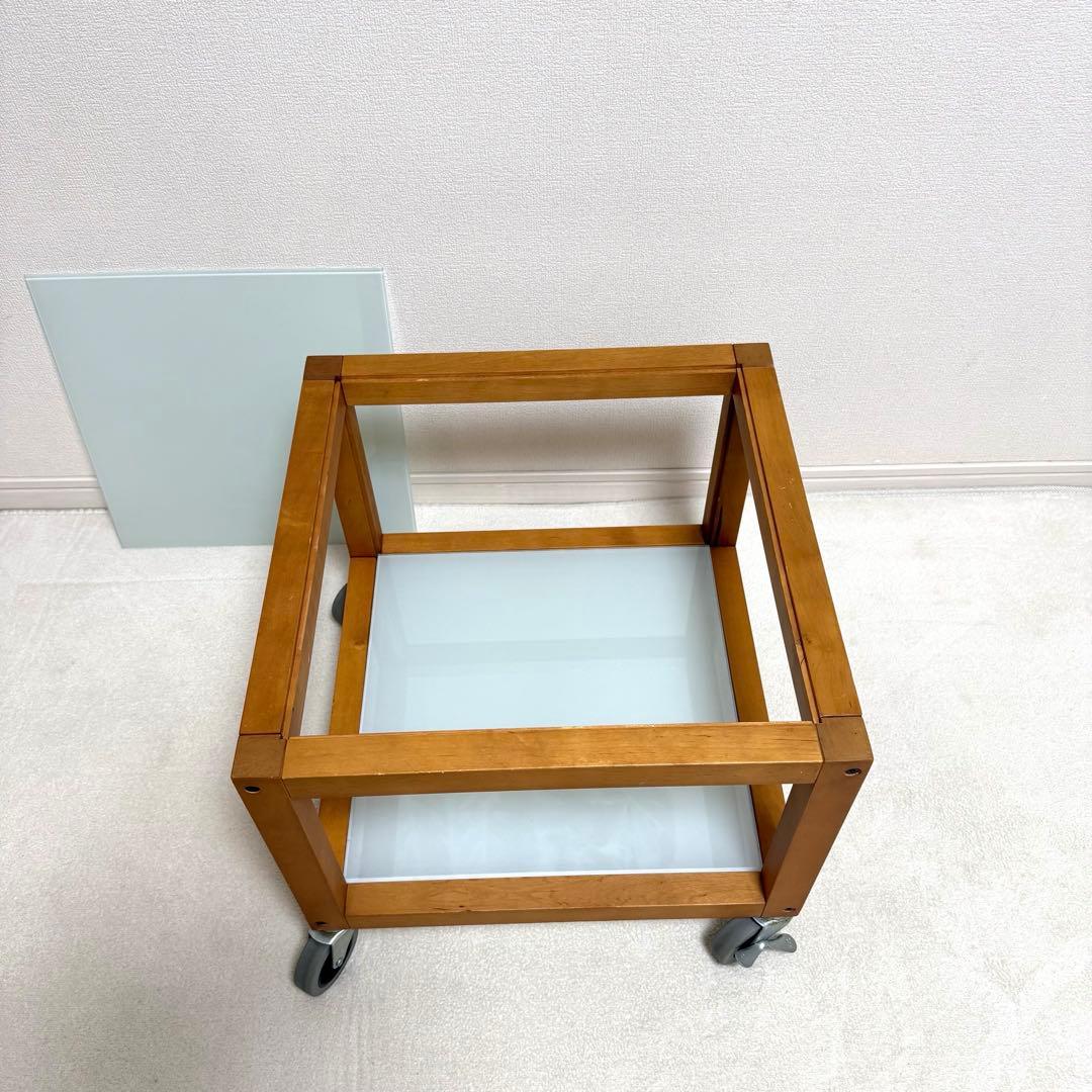 【廃盤・希少】無印良品 ガラス天板 正方形　サイドテーブル　北欧　ローテーブル