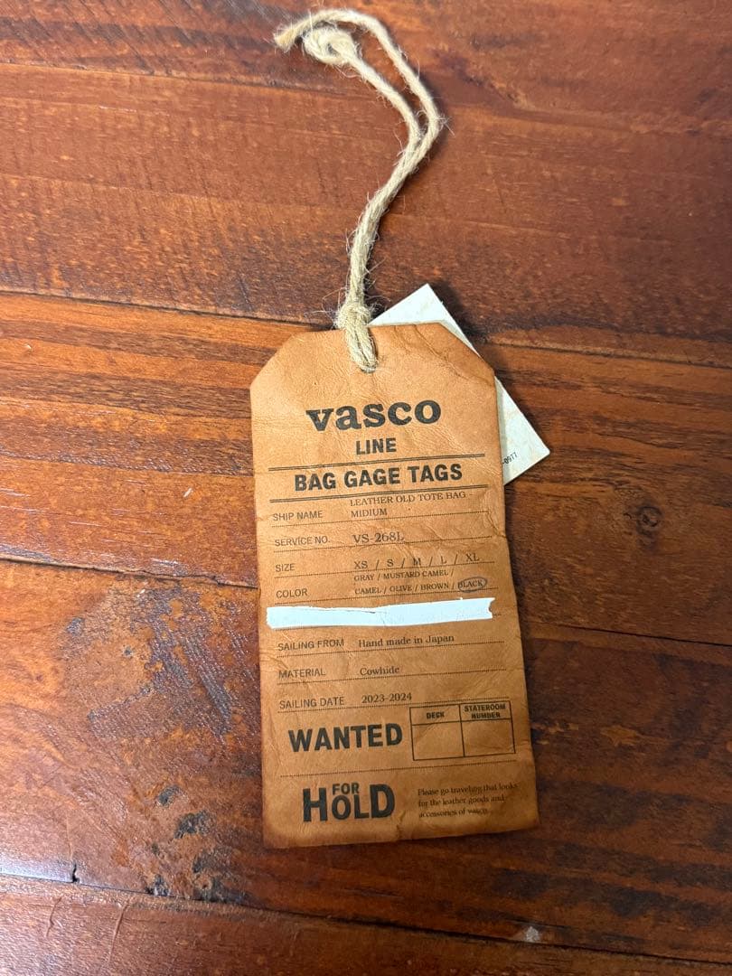 完売品　VASCO ヴァスコ　ブラック　黒　ミディアム　トートバッグ　レザー