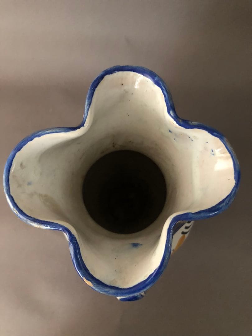 スペイン骨董　陶器　両手付き花瓶、壺　アンティーク