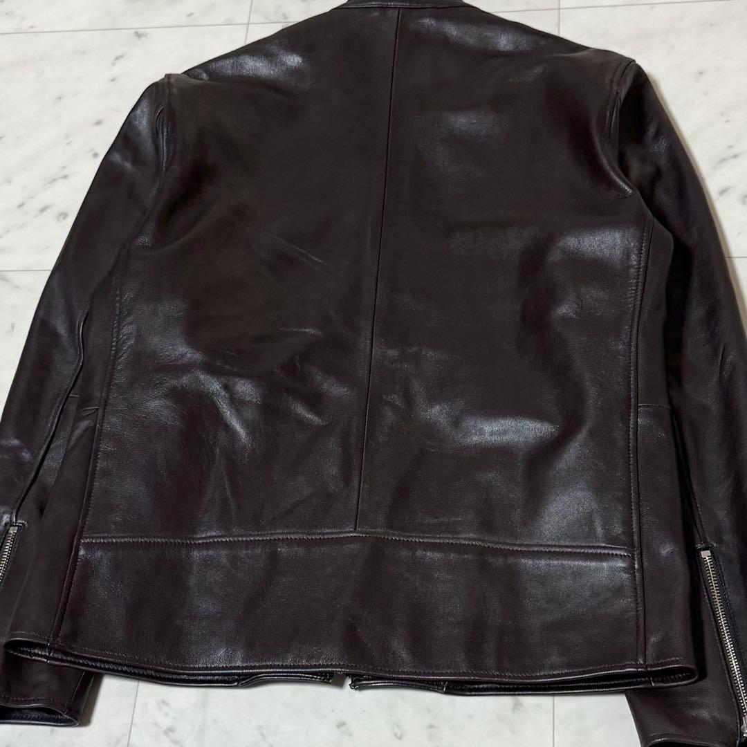 美品 BEAMS HEART シングルライダースジャケット ラムレザー L