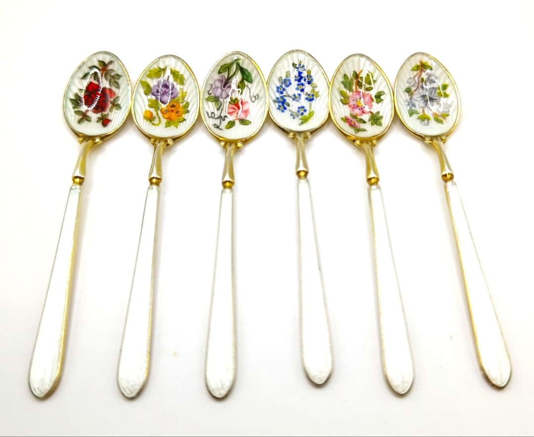 英国ヴィンテージ☆イギリス スターリングシルバー☆スプーン6本セット