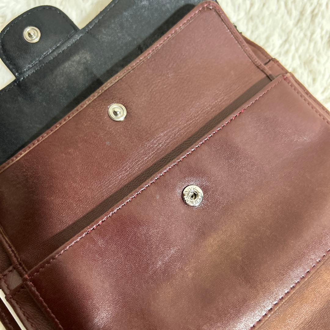 CHANEL ココマーク ラムスキン マトラッセ 三つ折り 長財布