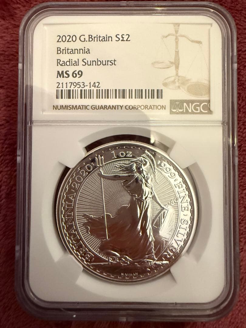 銀貨 G Britain 2020年 NGC MS69 イギリス ブリタニア
