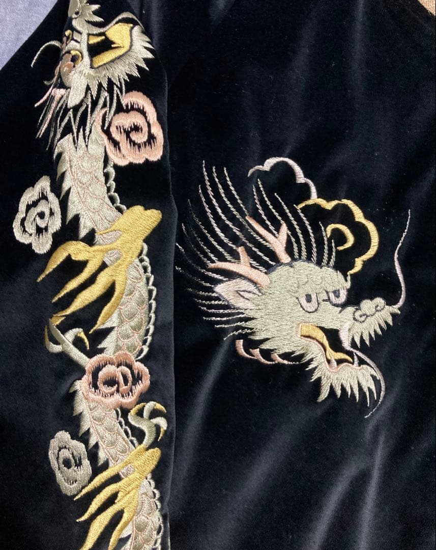 極上 GOLD 東洋エンタープライズ 別珍リバーシブルスカジャン 双龍 L