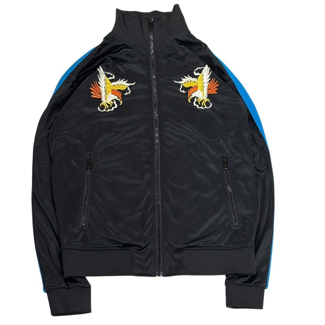 背中で語るD✨ DIESEL トラックジャケット 鷲刺繍 バッグプリント L 黒