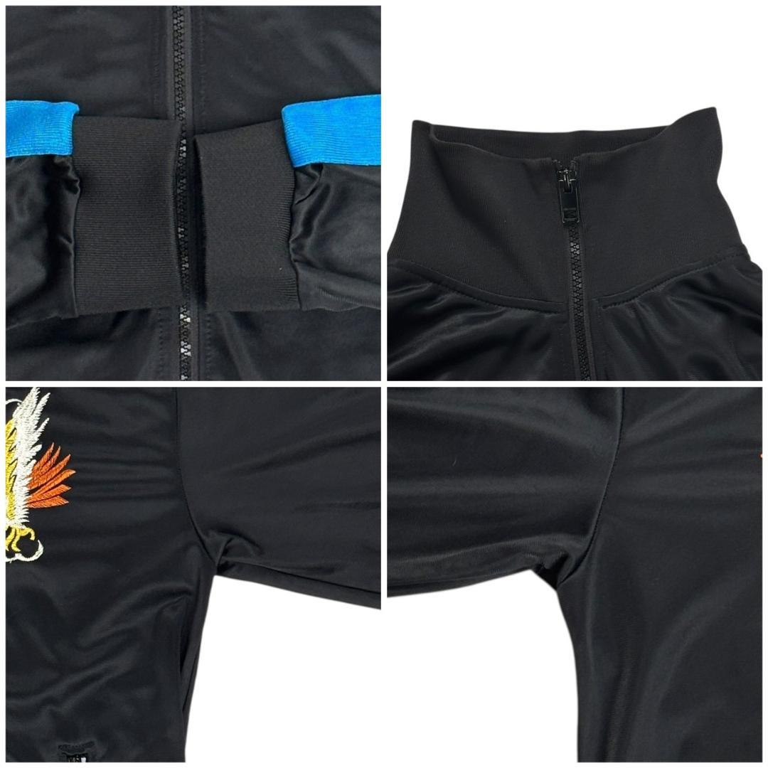 背中で語るD✨ DIESEL トラックジャケット 鷲刺繍 バッグプリント L 黒