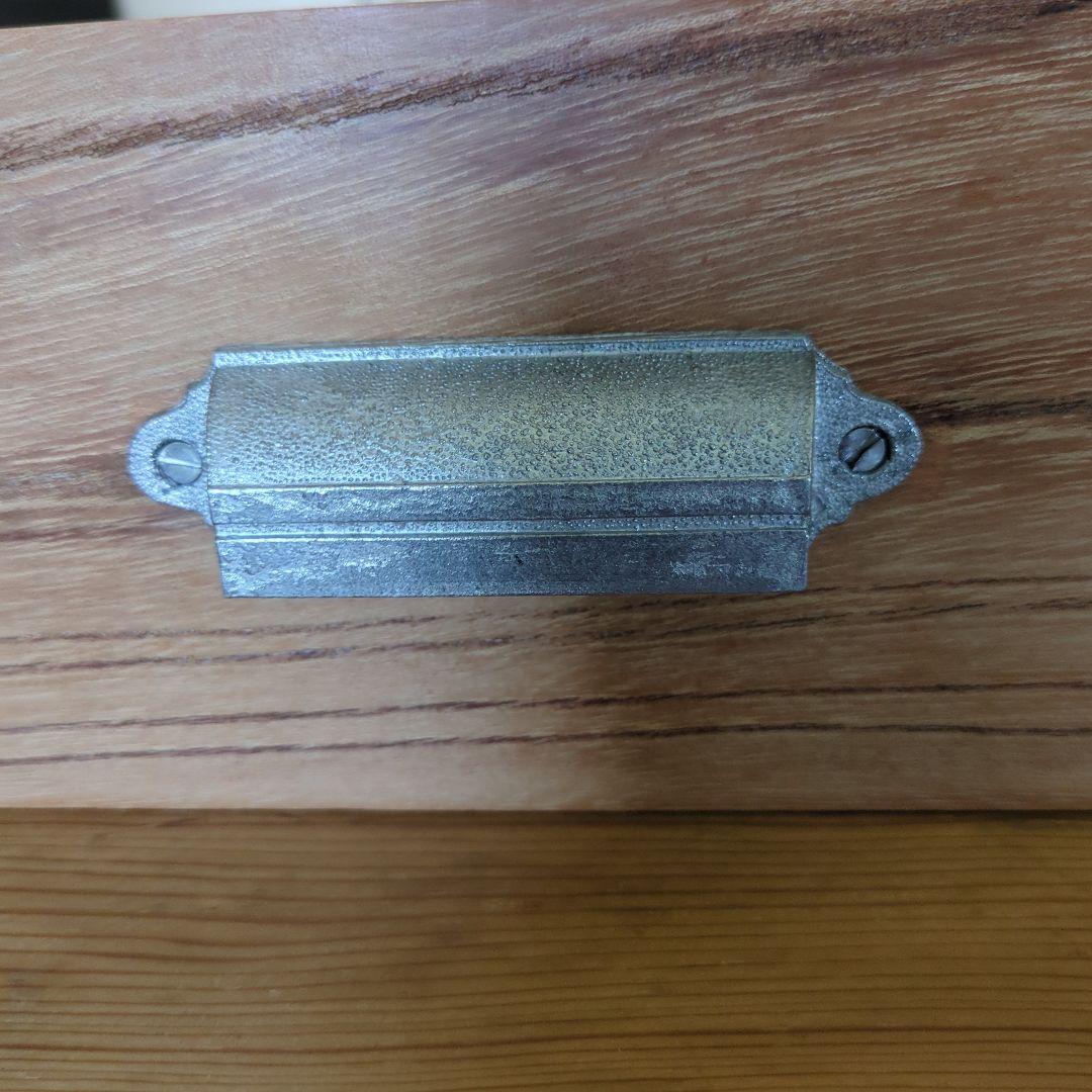 アンティークろくろ脚無垢材　パイン材ローテーブル大型　4杯引き出し対面式文机