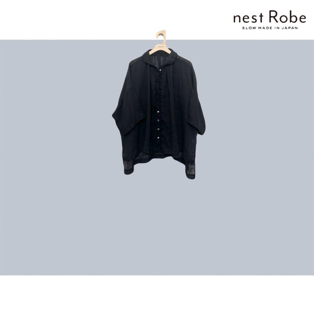 nest Robe リネンガーゼルーズスクエアシャツ