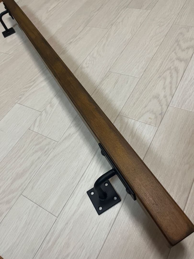 ウッド手摺り 80cm 階段手すり 壁手すり 木とアイアン