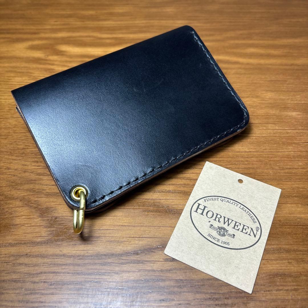 jun 二つ折り　ミドルウォレット 糸ブラック　クロムエクセル