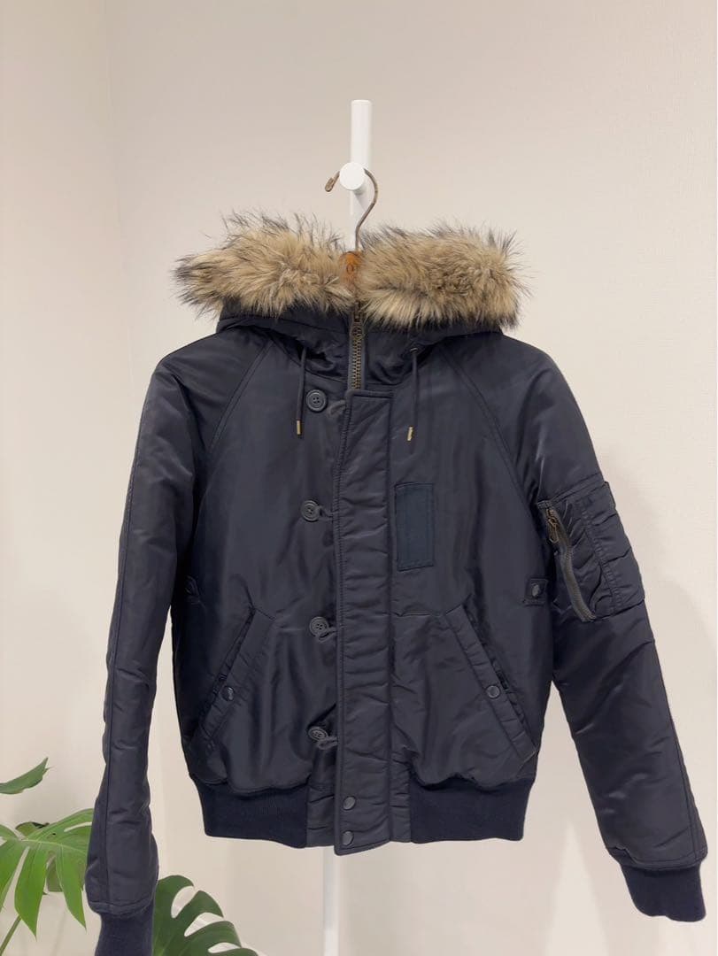 POLO ネイビー ファー付きミリタリージャケット