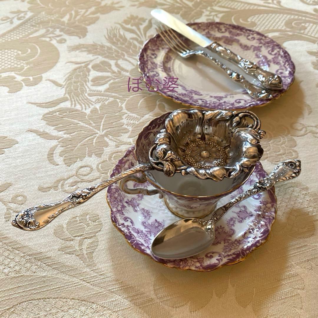 【米国／リード＆バートン】純銀／カトラリー 「５つの花」３本セット×2組