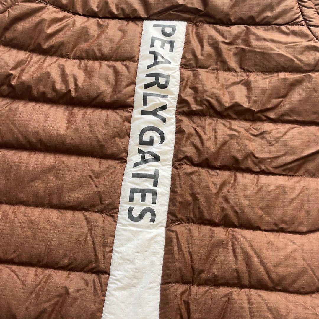 未使用級　近年　パーリーゲイツ 　ダウン　ジャケット　ベスト　フード　ブラウン
