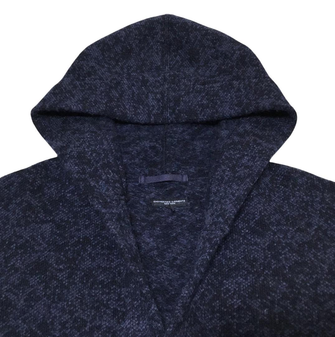 米製 エンジニアードガーメンツ ガウンコート Sネイビージャガード ルームコート