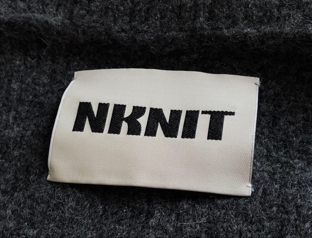 美品 NKNIT 厚手 ニットブルゾン ウールジャケット 2 グレー