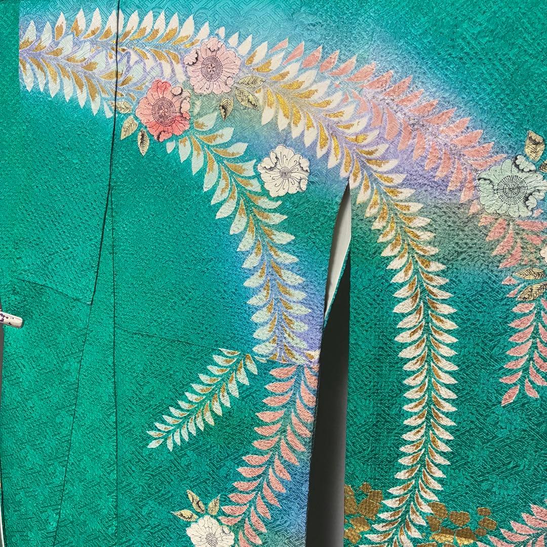 D166 振袖　藤娘きぬたや　やまと誂製　総絞り　辻ヶ花　正絹　着物　袷　極美品