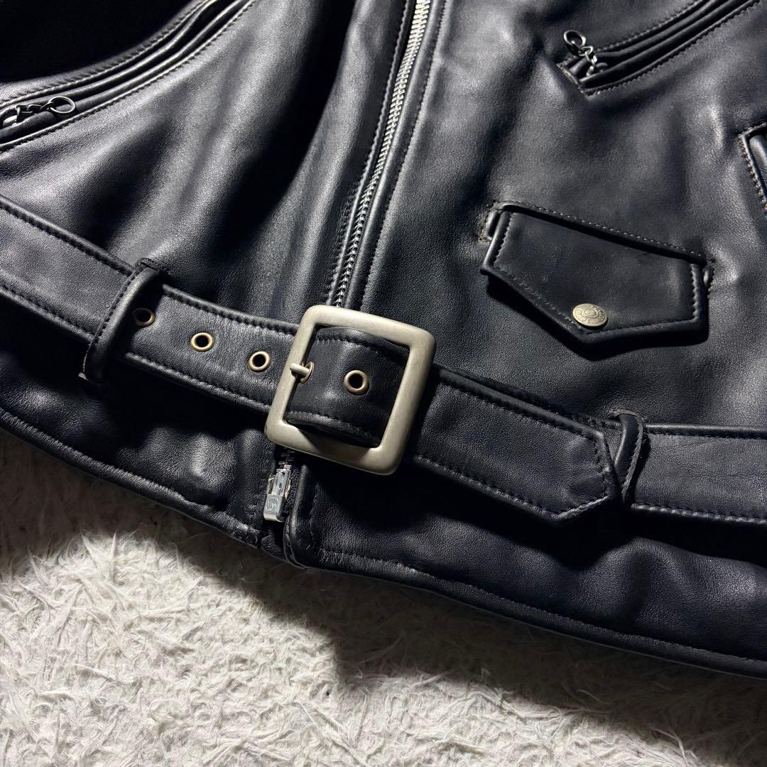 【米国製】schott ライダースジャケット 618 本革　ブラック 42