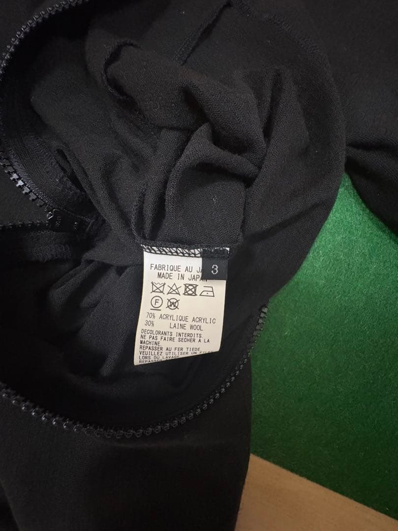 ウール混ジップフライ クルーネックTシャツ