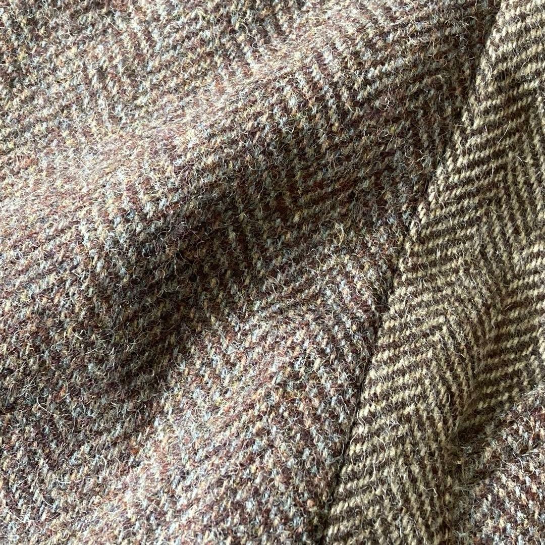 【新品タグ付】ハリスツイード ダービージャケット パッチワーク ブラウンミックス