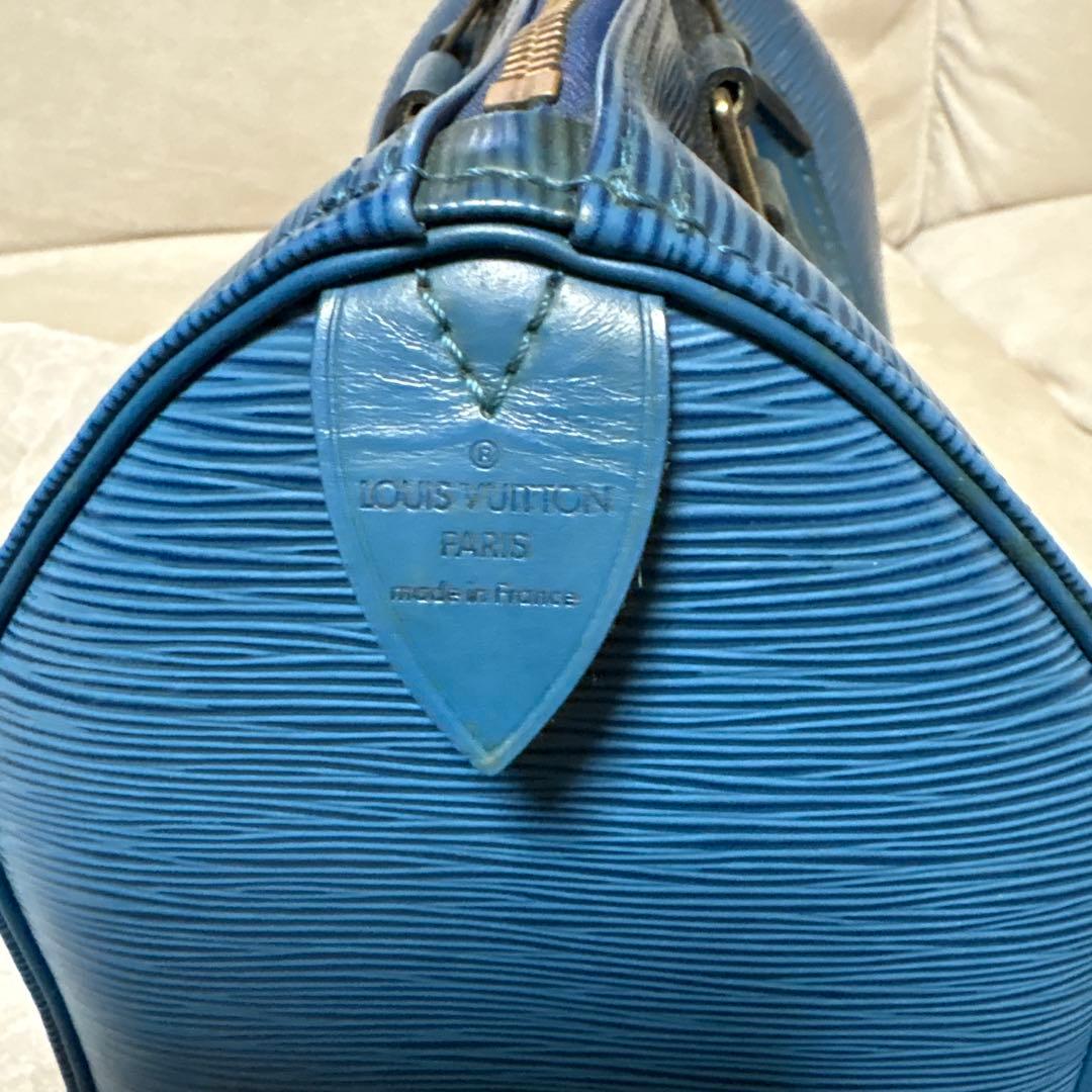 Louis Vuitton エピレザー ボストンバッグ 青