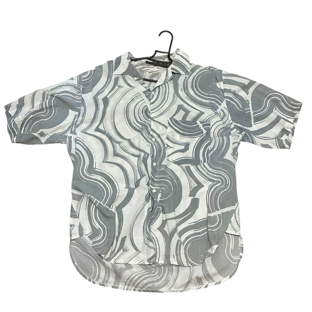 80s JIMMY'z 半袖シャツ グレー波模様 ビンテージ