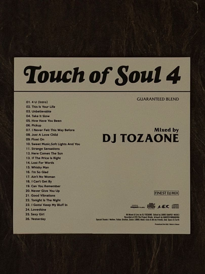 DJ TOZAONE Touch of Soul 4枚セット
