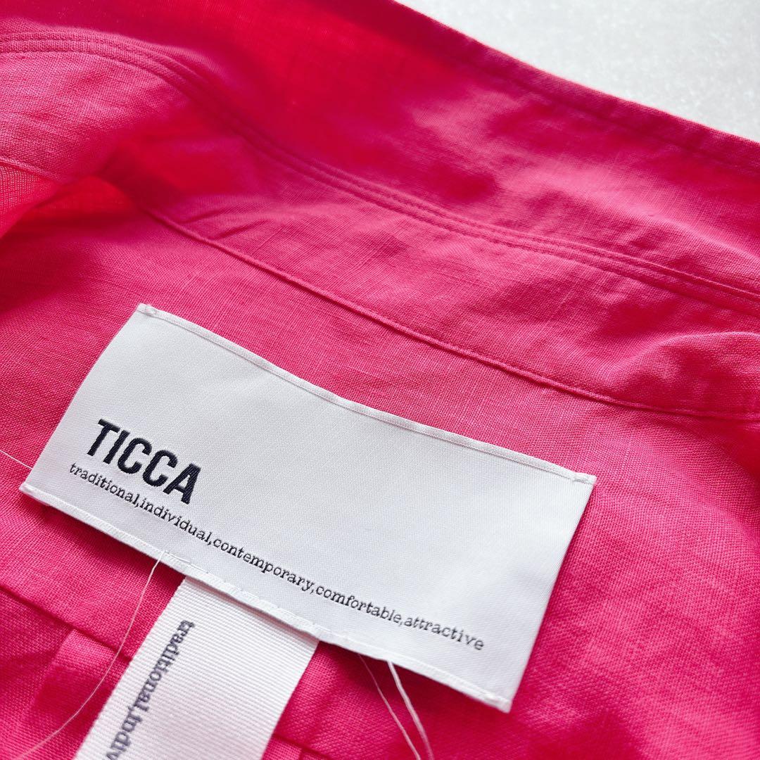 未使用★TICCA｜定価2,5万 24SS リネン半袖エンブロイダイリーシャツ