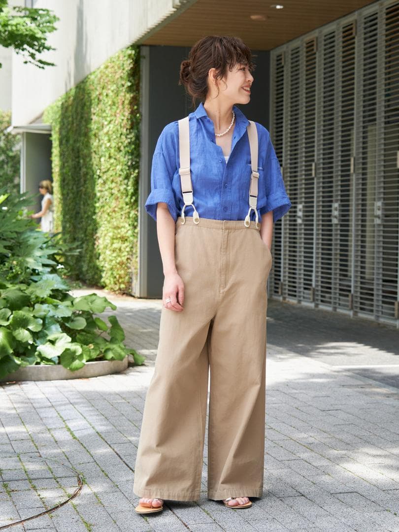 未使用★TICCA｜定価2,5万 24SS リネン半袖エンブロイダイリーシャツ