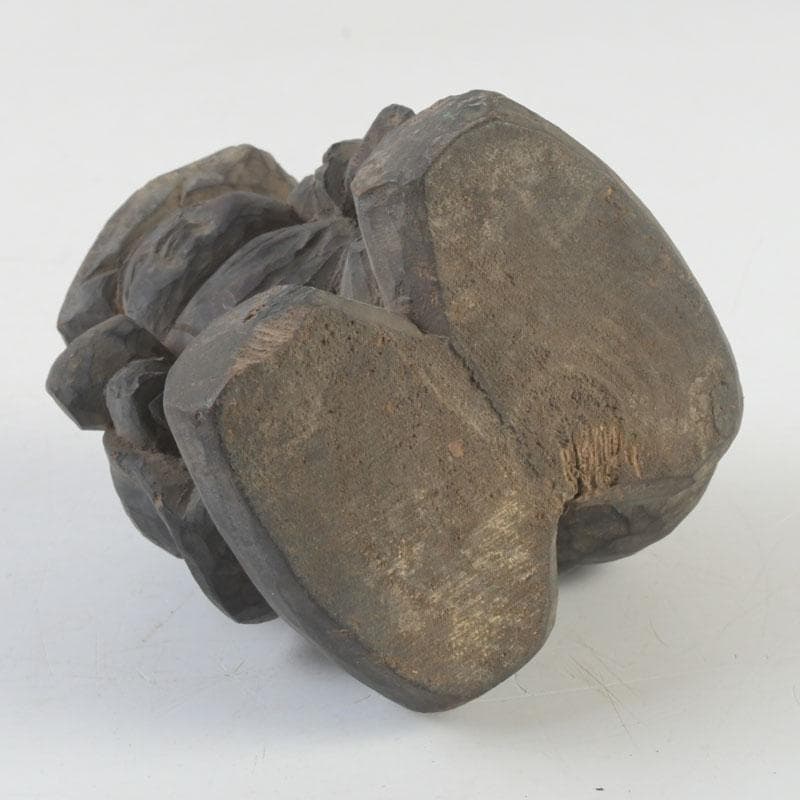 時代木彫　大黒天像　置物　書付時代箱　C　9877